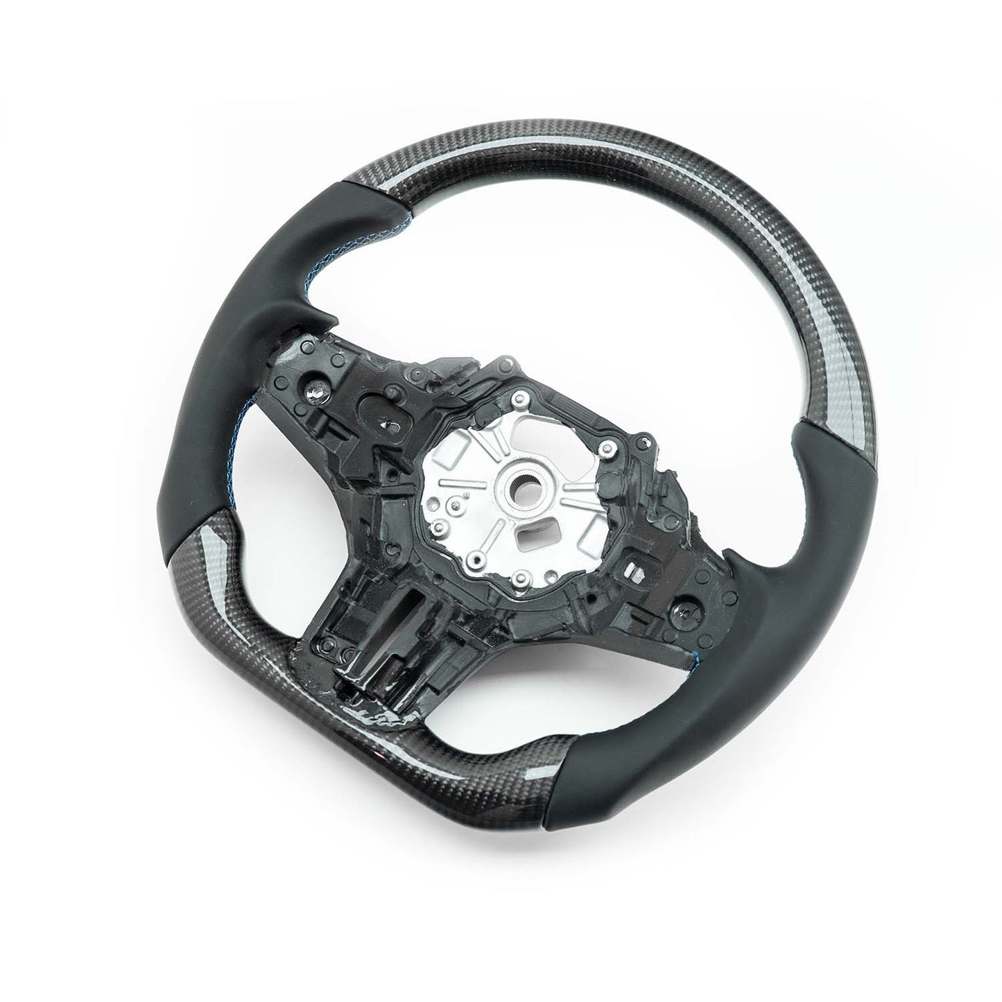 SHFT BMW M3/M4 FLAT BOTTOM STEERING WHEEL IN GLOSS CARBON FIBRE & LEATHER (G80/G81/G82/G83)