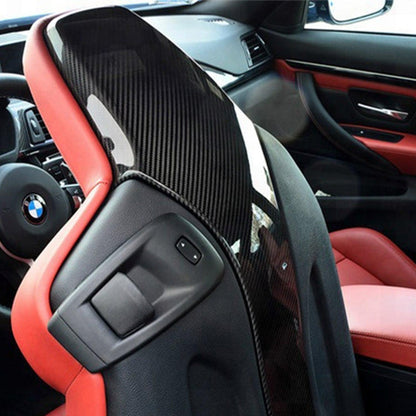 MHC+ BMW M2/M3/M4 Seat Back Covers In Gloss Pre Preg Carbon Fibre (F87/F80/F82/F83)-R44 Performance