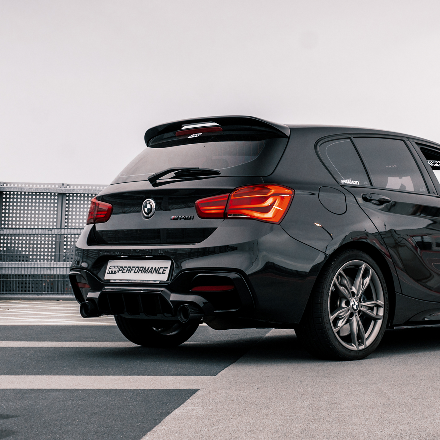 MHC Black BMW 1 Series Performance Style Rear Spoiler In Gloss Black (F20/F21)-R44 Performance