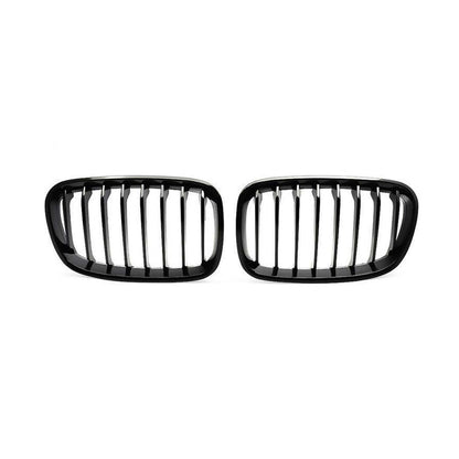 MHC Black BMW 1 Series Pre-LCI Single Slat Front Grilles In Gloss Black (F20/F21)-R44 Performance