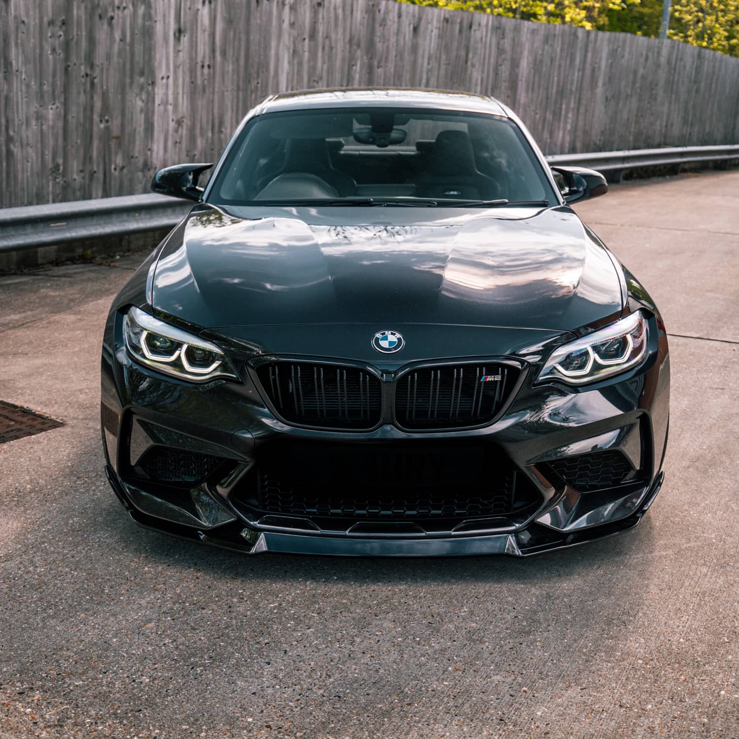 MHC Black BMW F87 M2 CSM Style Front Splitter In Gloss Black