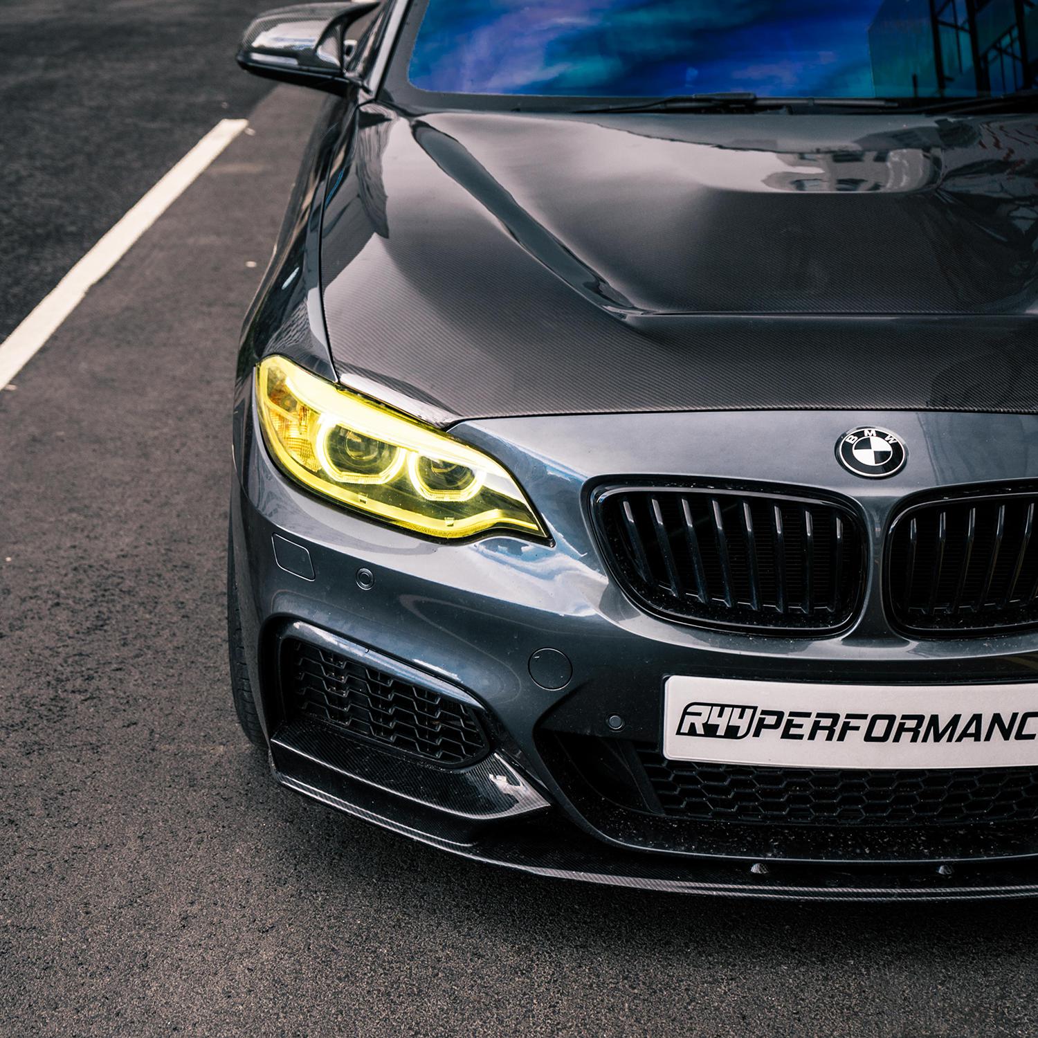 MHC Black BMW M2/2 Series Single Slat Front Grilles In Gloss Black (F87/F22/F23)-R44 Performance