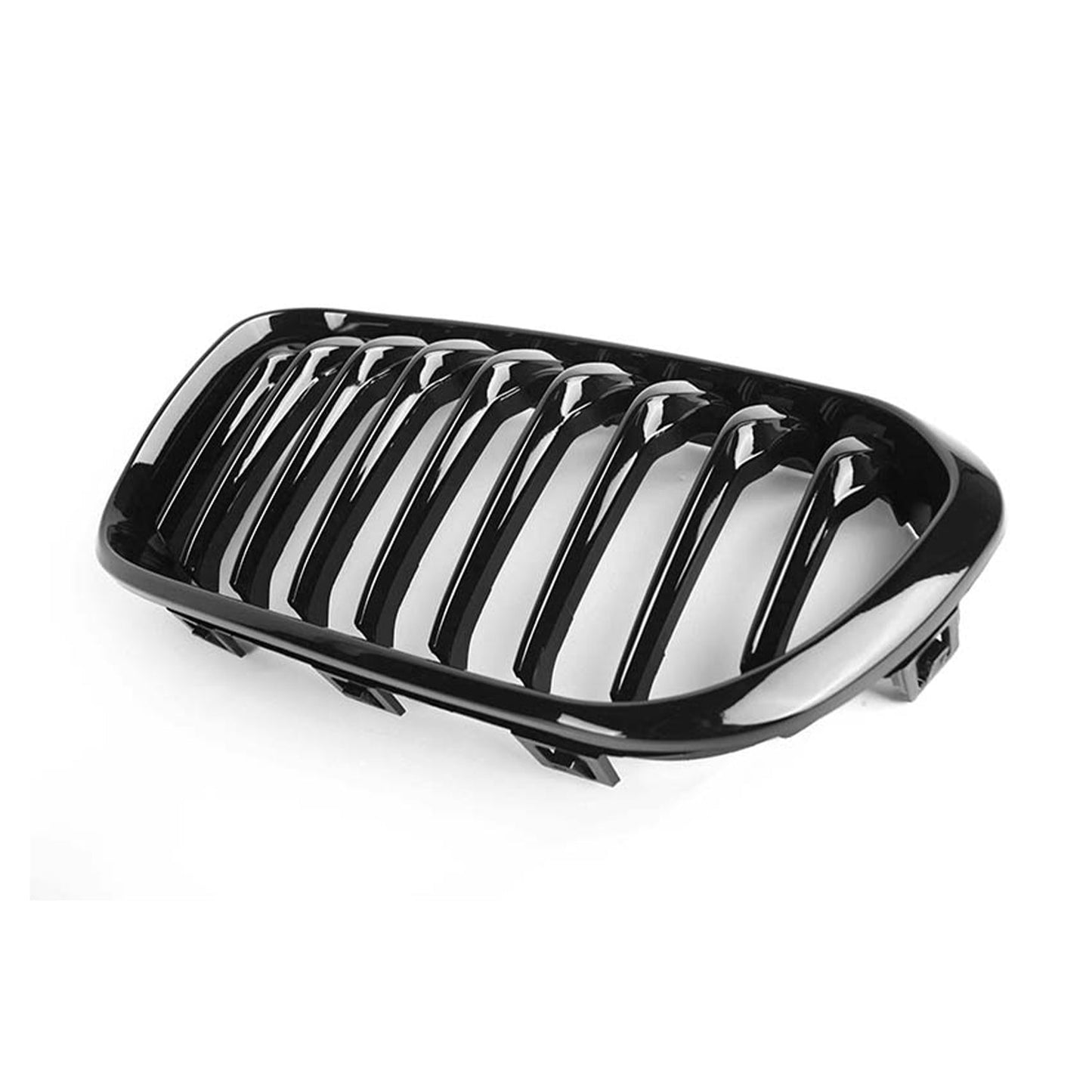 MHC Black BMW 1 Series LCI Single Slat Front Grilles In Gloss Black (F20/F21)