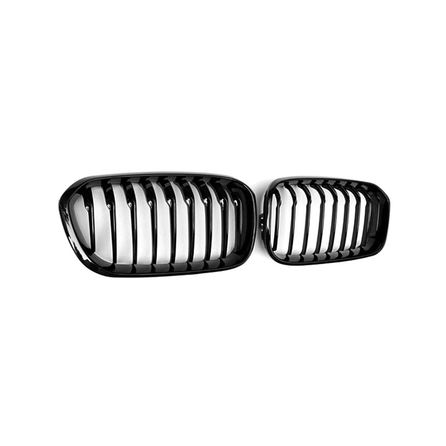 MHC Black BMW 1 Series LCI Single Slat Front Grilles In Gloss Black (F20/F21)